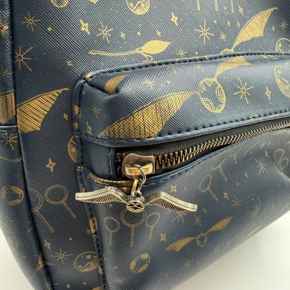 Harry Potter Bioworld Mini Backpack‎ Small Blue Quidditch Golden Snitch Hogwarts